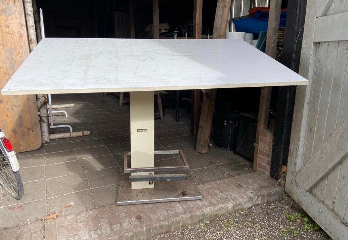 Gratis Vintage industriële tekentafel Neolt Poker Italy, Ophalen, Gebruikt, 170 cm of meer