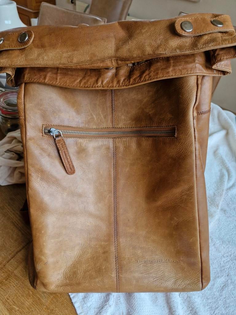 The Chesterfield Brand leren Laptop Rugtas - Cognac, Overige merken, Gebruikt, 25 tot 40 cm, Ophalen of Verzenden