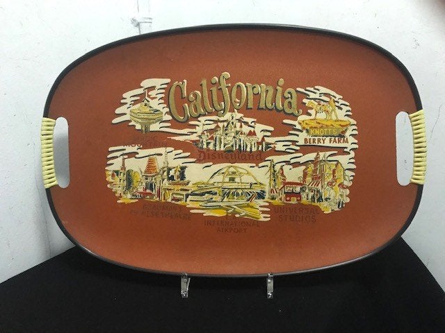 Retro dienblad 'California' souvenir', Ophalen of Verzenden, Huis en Inrichting