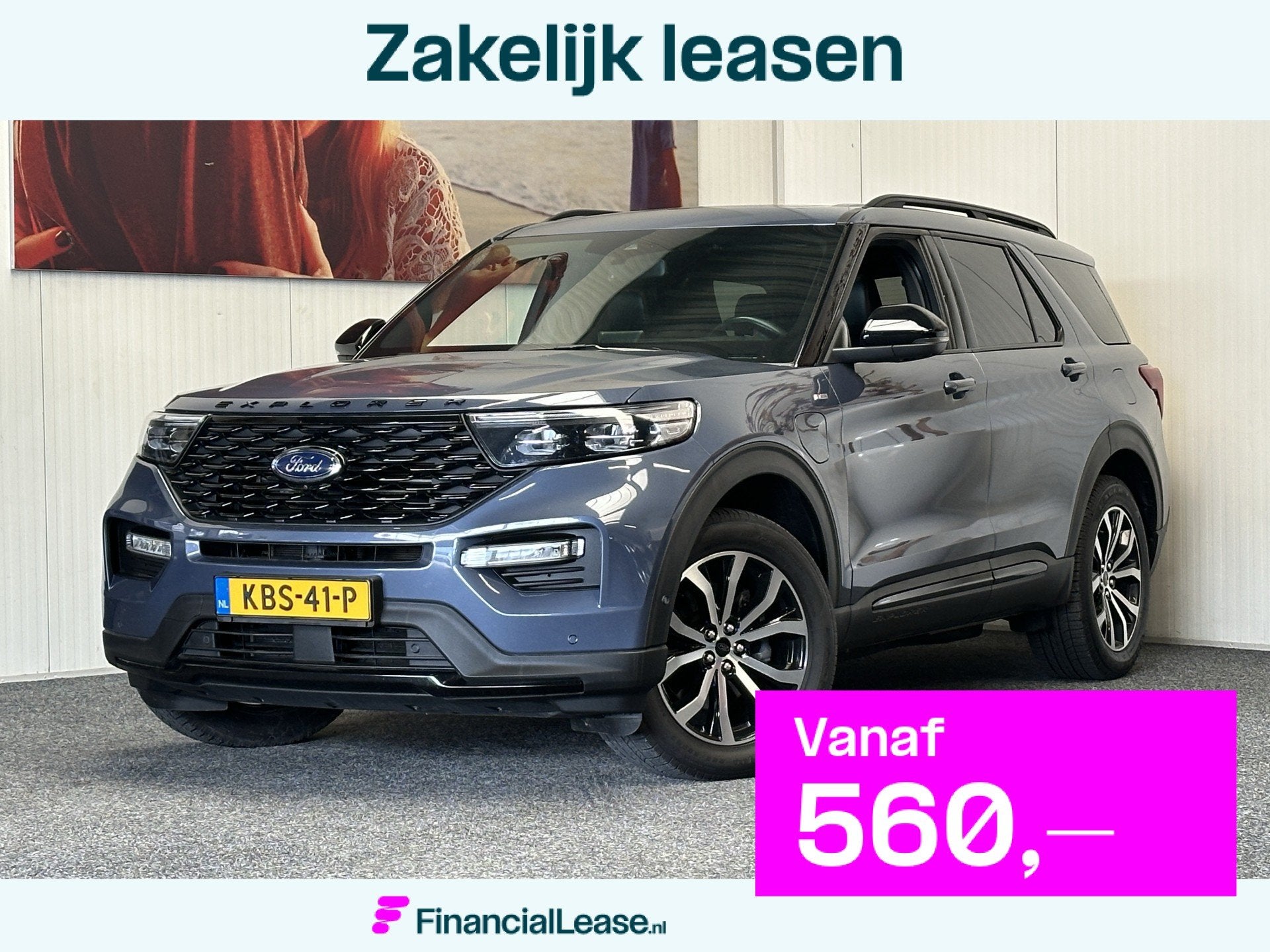 Ford Explorer 3.0 V6 ECOBOOST PHEV ST-LINE 7 PERSOONS NAVIGA, Automaat, Dealer onderhouden, Gebruikt, Blauw