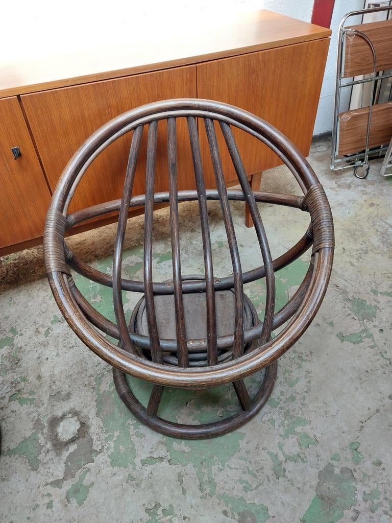 Vintage rotan manou loungeset, Gebruikt, Bijzettafel, Rotan, Onbekend