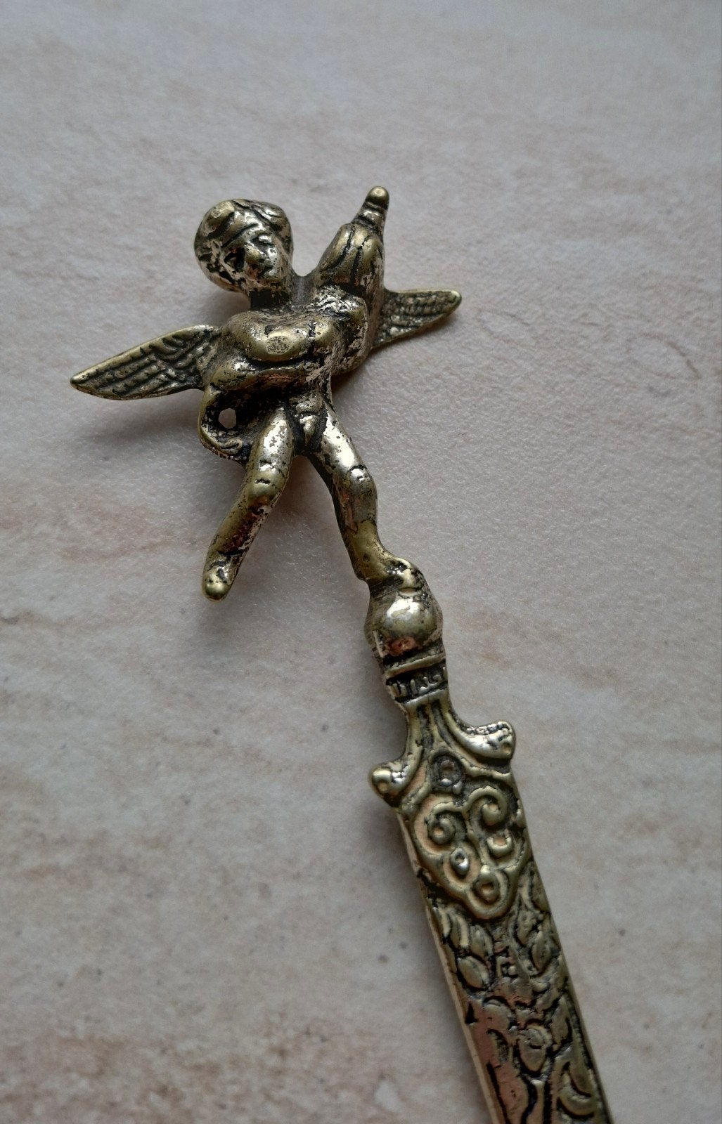 Vintage briefopener met engel, Ophalen of Verzenden
