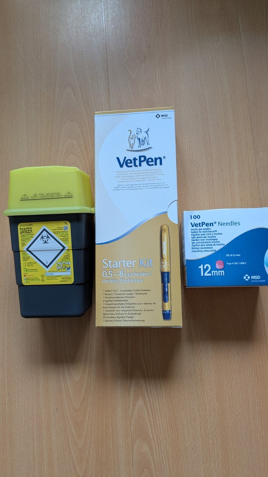 insulinespuit voor huisdieren, vetpen, naalden, afvalbakje, Ophalen of Verzenden, Zo goed als nieuw