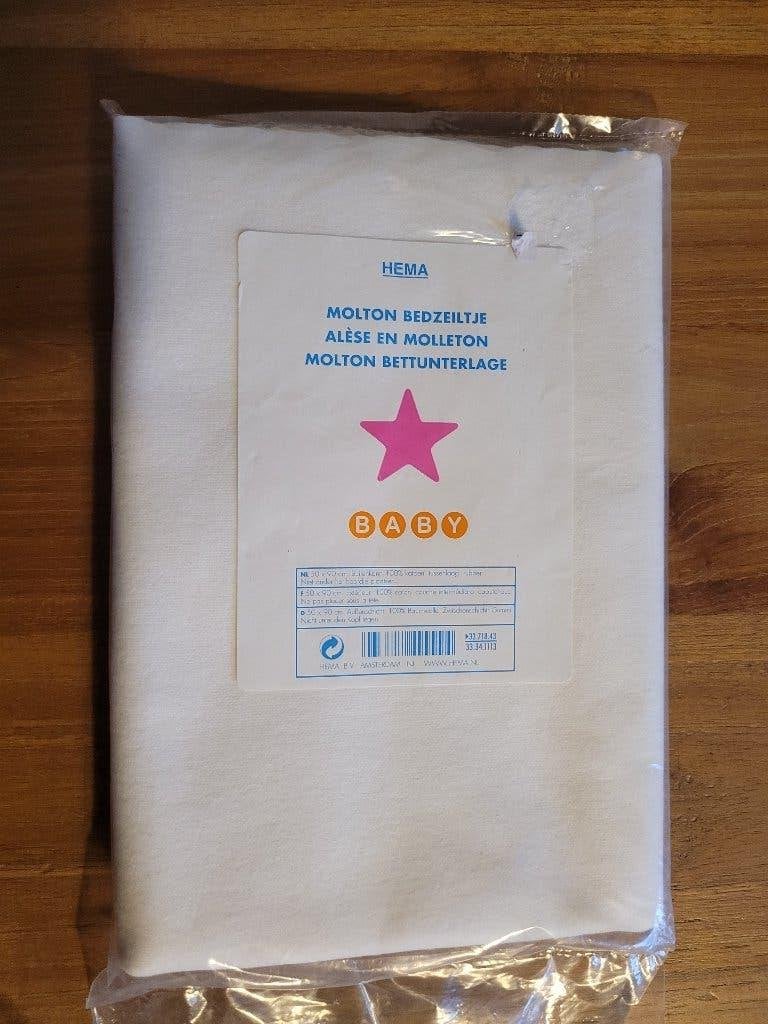 Molton Bedzeiltje/Matrasbeschermer v BabyBed 50x90 cm.Nieuw, Ophalen of Verzenden, Nieuw, Ledikant