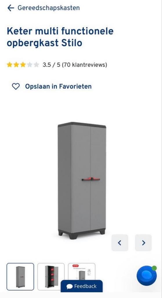 Keter Stilo multifunctionele opbergkast, Tuin en Terras, Ophalen, Zo goed als nieuw, Kunststof, Overige typen