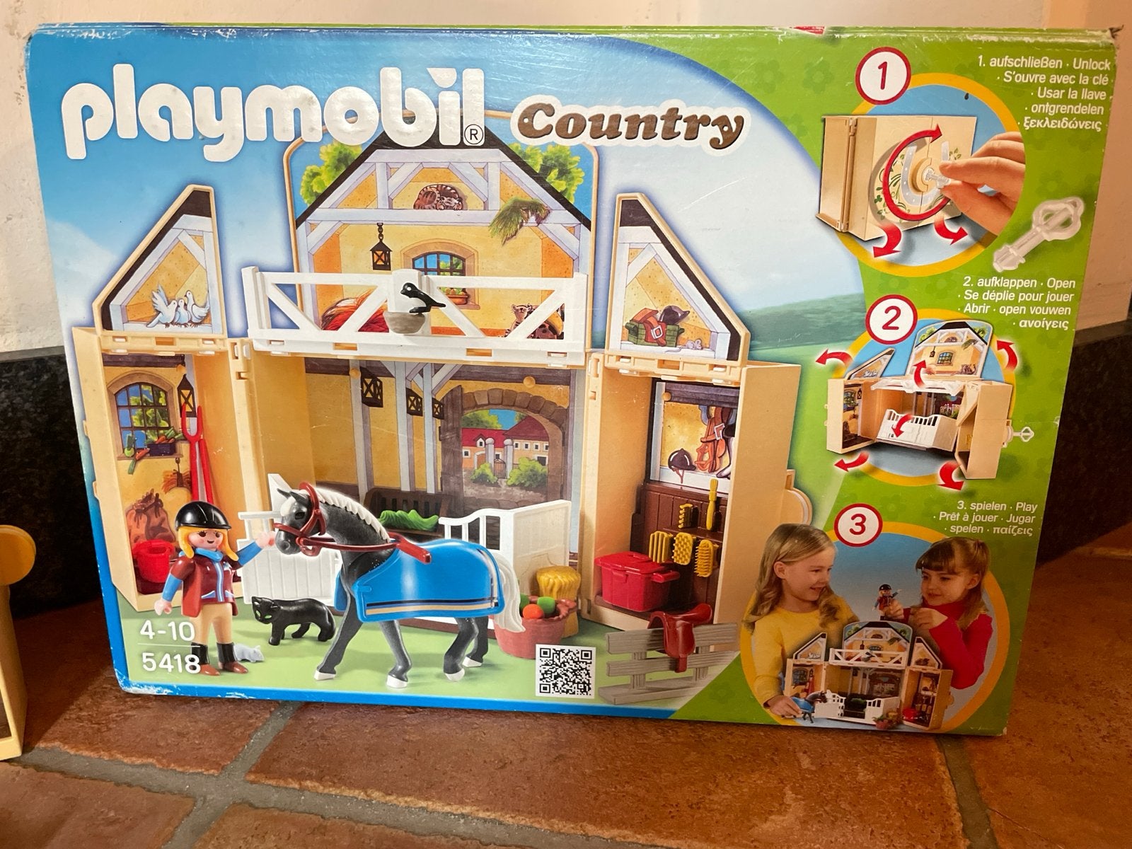 Playmobil Country Paardenstal 5418 met accessoires, Gebruikt, Complete set, Ophalen of Verzenden, Figuren