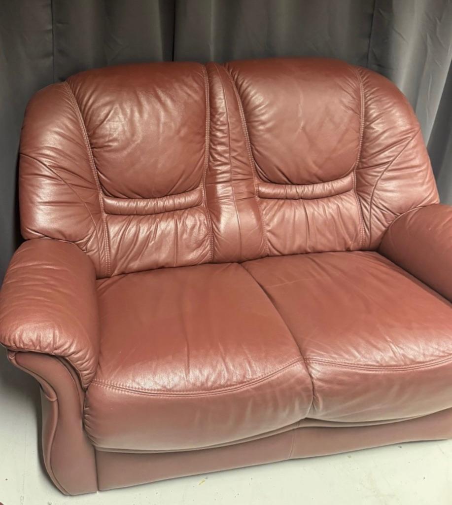 Brown leather sofa’s, Huis en Inrichting, Banken | Sofa's en Chaises Longues, Ophalen, Vintage, Tweepersoons, Zo goed als nieuw