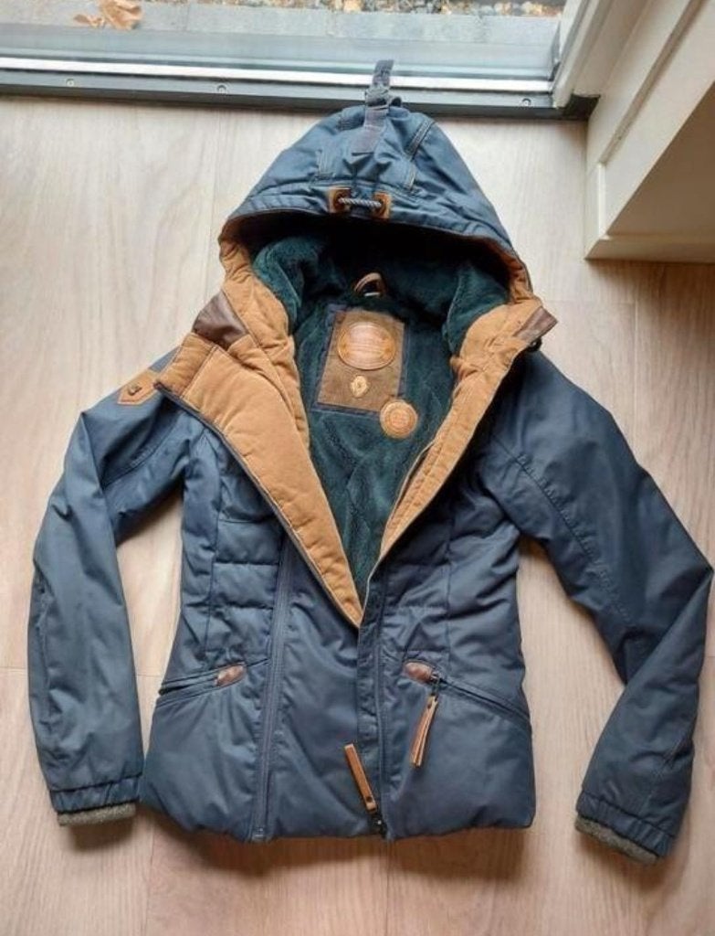 Naketano Winterjas Donkerblauw Maat S, Kleding | Dames, Blauw, Ophalen of Verzenden, Zo goed als nieuw, Maat 36 (S)