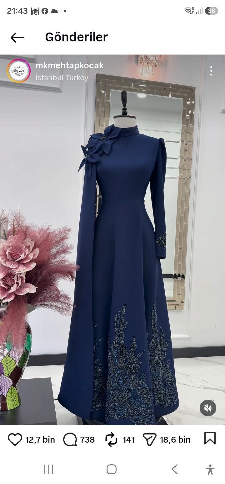 Elegante donkerblauwe avondjurk, maat 40, Kleding | Dames, Jurken, Ophalen of Verzenden