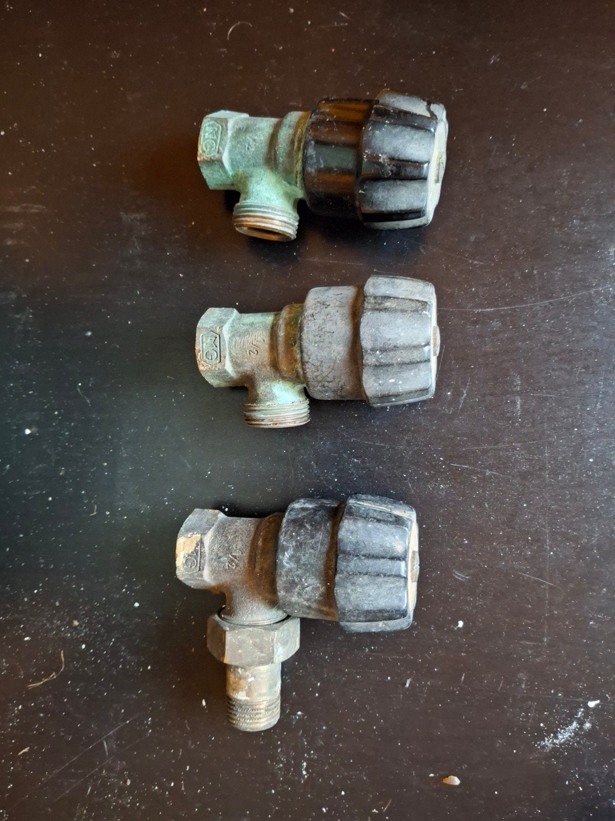 3 Antieke Radiator Knoppen - Half Duims met Mooie Patina, Doe-het-zelf en Verbouw, Verwarming en Radiatoren, Gebruikt, Radiator