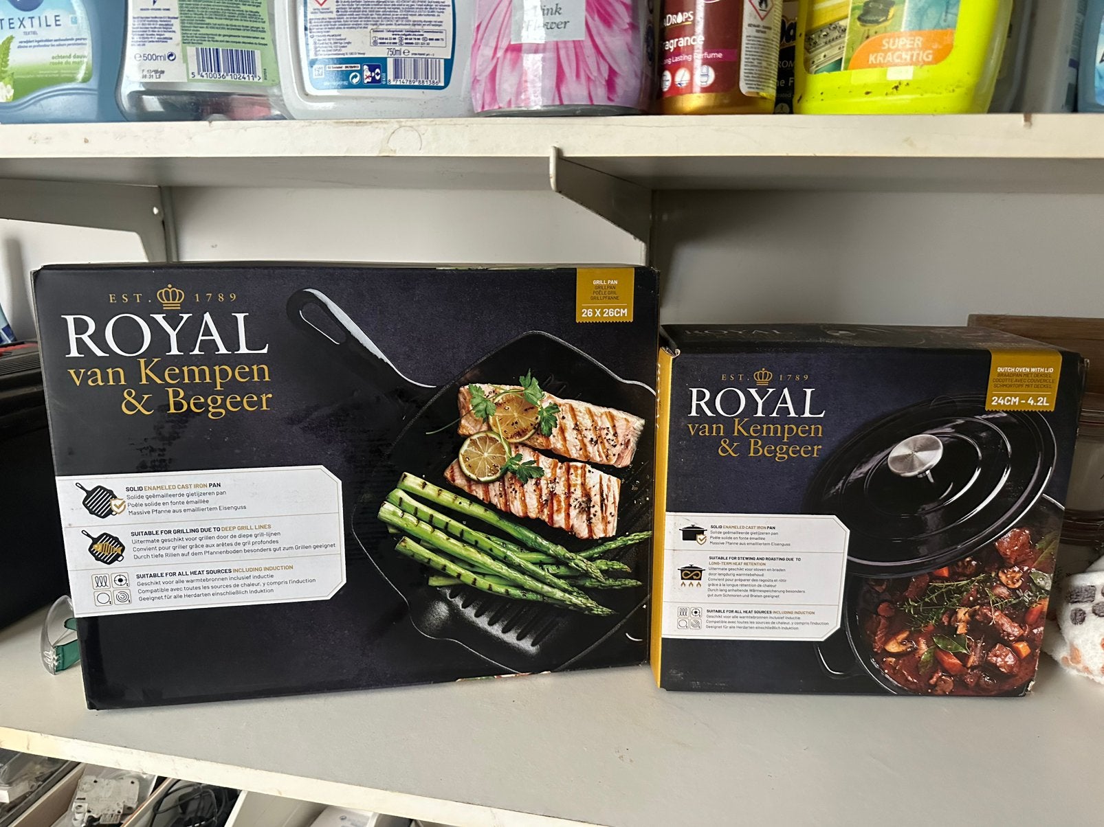 Grill pan gietijzer Royal nieuw., Huis en Inrichting, Ophalen, Geschikt voor inductie, Nieuw, Overige merken