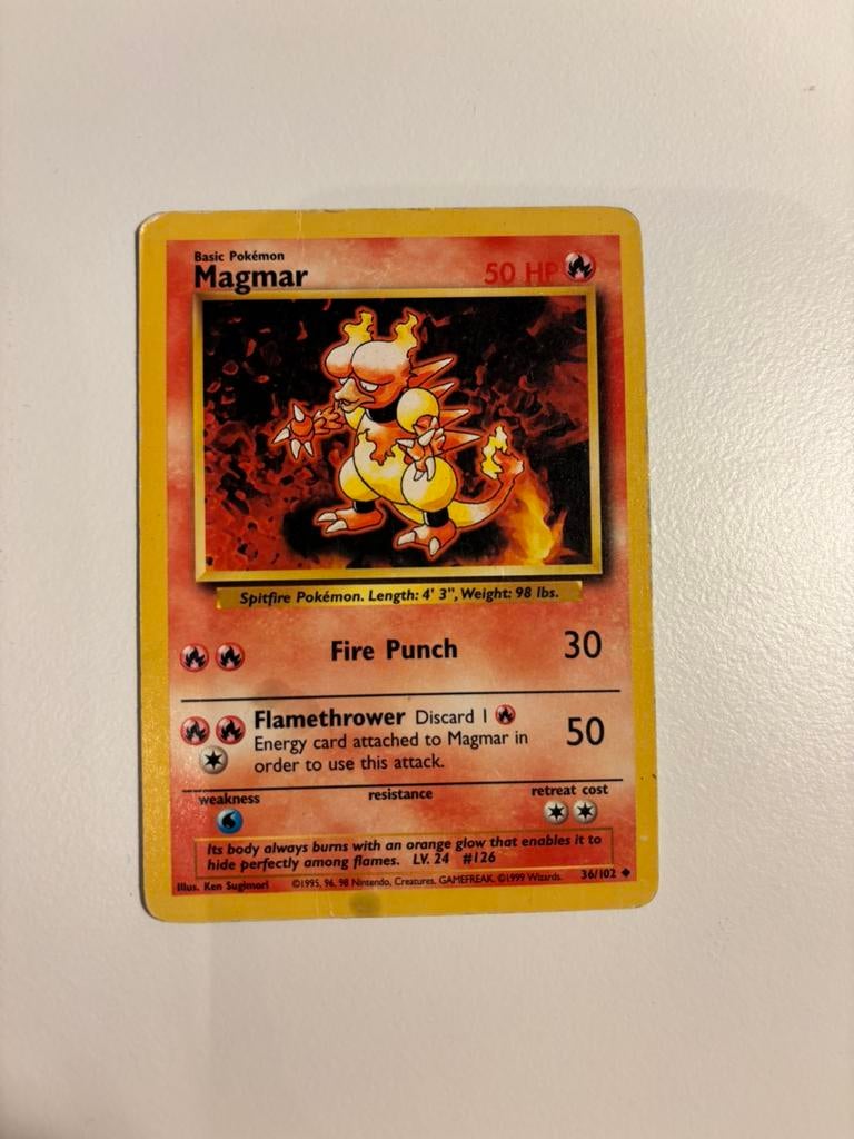 Zeldzame Pokemon kaart Magmar, Verzenden, Gebruikt