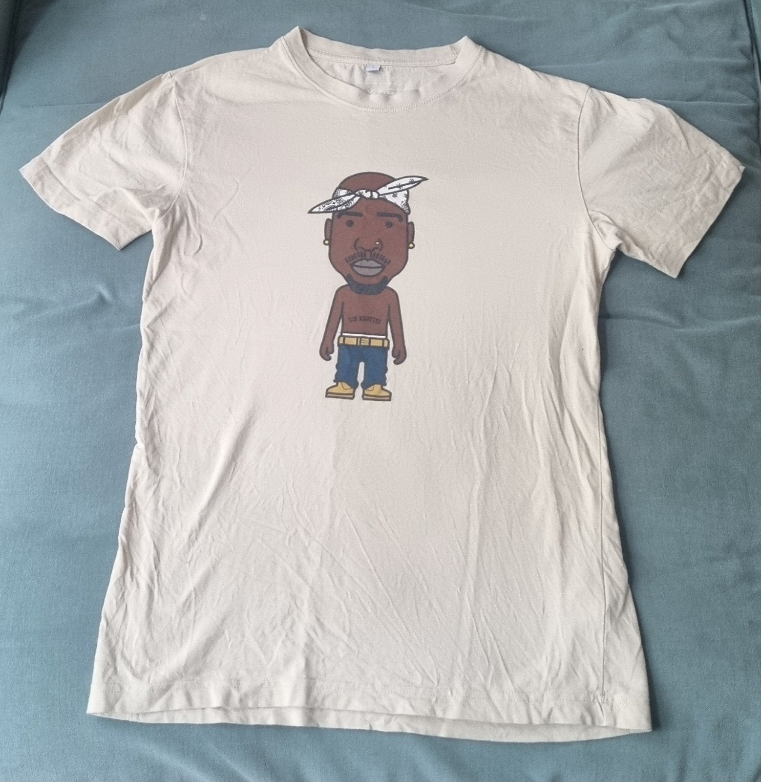 T-shirt rapper Tupac van Snipes maat S, Snipes, Beige, Ophalen of Verzenden, Gedragen