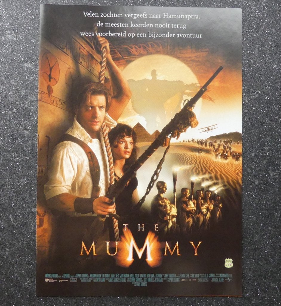 The Mummy film flyer Brendan Fraser Rachel Weisz John Hannah, Verzamelen, Ophalen of Verzenden, Zo goed als nieuw, Film, Foto of Kaart