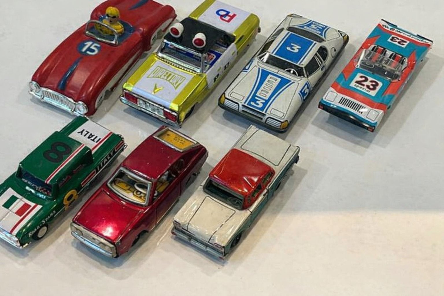 7 Vintage blikken speelgoed modelauto’s Japan, DDR en China, Verzenden, Zo goed als nieuw