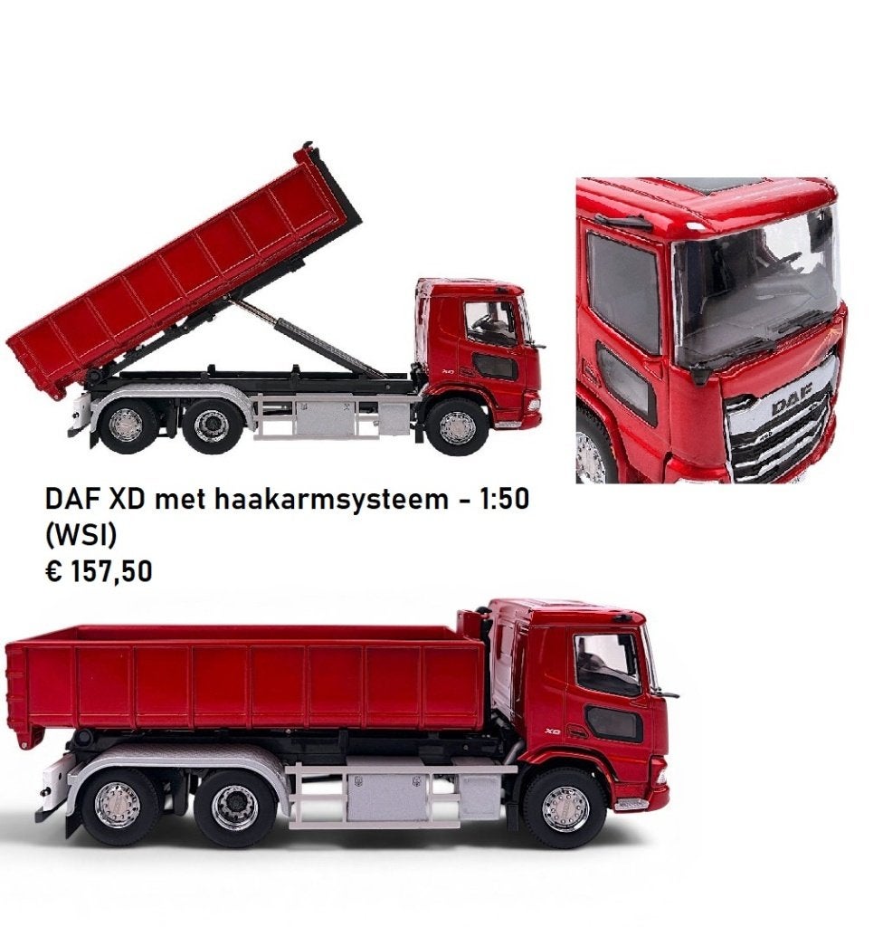 daf xd kipper rood schaal 1op 50, Ophalen of Verzenden, Nieuw, Bus of Vrachtwagen