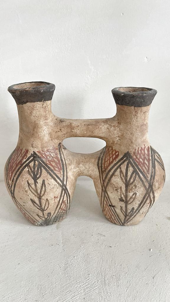 Handgemaakte Berber Keramiek Vaas uit Marokko - 20cm, Antiek en Kunst, Ophalen of Verzenden