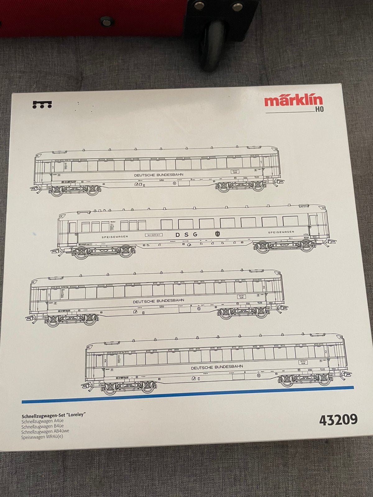 Märklin 43209 H0 4-delige sneltreinrijtuigenset ''Loreley'', Wisselstroom, Wagon, Ophalen of Verzenden, Zo goed als nieuw