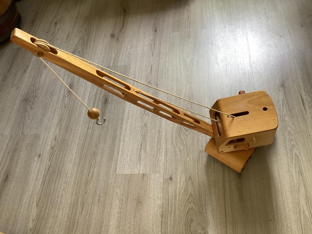 Vintage Houten Hijskraan Speelgoed - Friedrich Fröbel '60, Ophalen of Verzenden