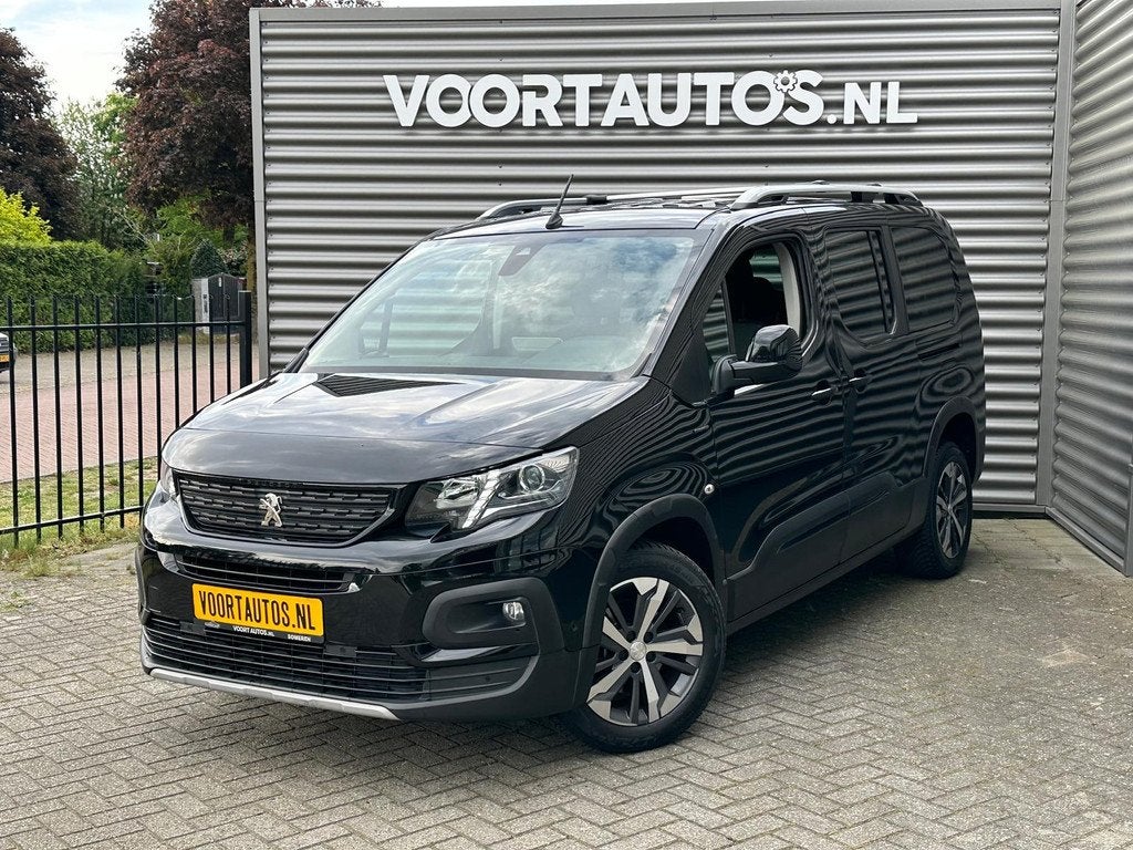 Peugeot Rifter Long 1.2 Puretech GT-Line Automaat 7-Persoons, Auto's, Peugeot, Stof, Gebruikt, Zwart, 1199 cc