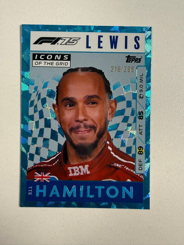 311 Lewis Hamilton /299 Blue Icons Turbo Attax 2025, Ophalen of Verzenden, Nieuw, Buitenlandse clubs, Poster, Plaatje of Sticker