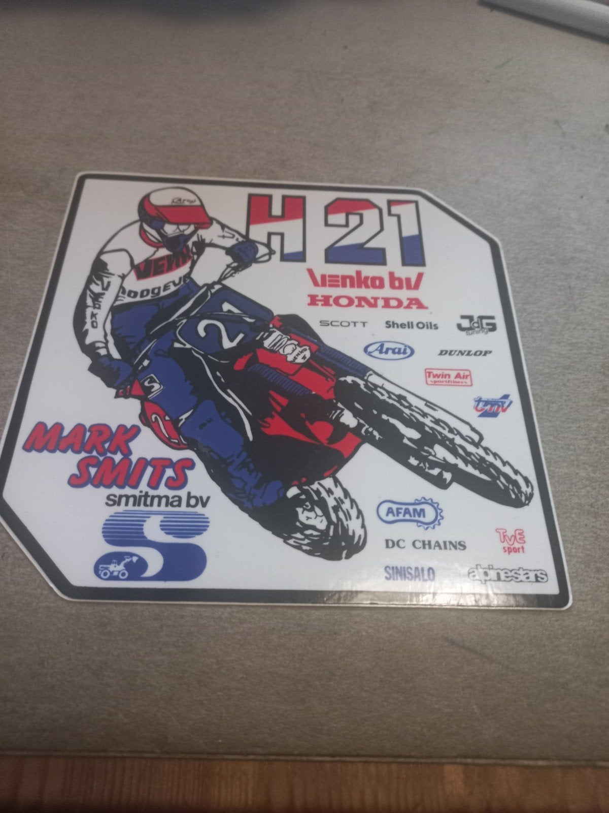 Vintage Mark Smits H21 Motocross Sticker, Verzamelen, Ophalen of Verzenden