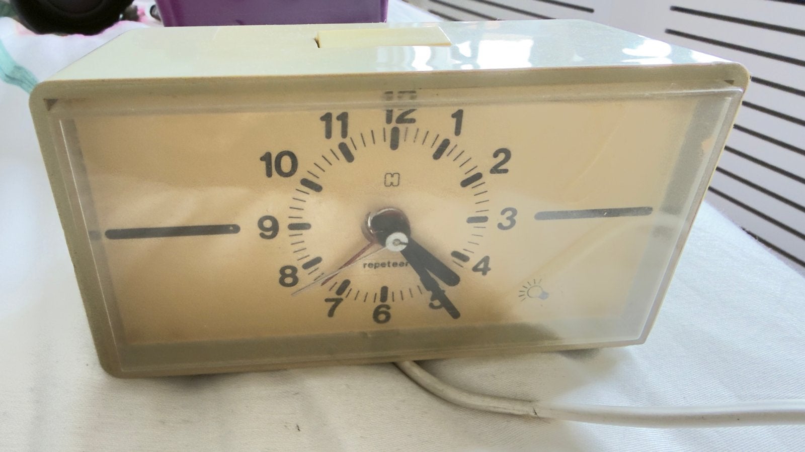 Vintage HEMA Wekker Jaren 70 - Elektrisch - Met Repeater, Witgoed en Apparatuur, Ophalen of Verzenden, Gebruikt, Analoog