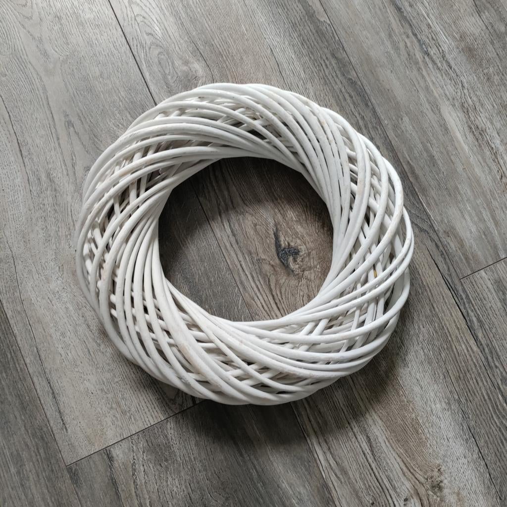 Witte rieten krans - Woonaccessoire, Ophalen, Zo goed als nieuw