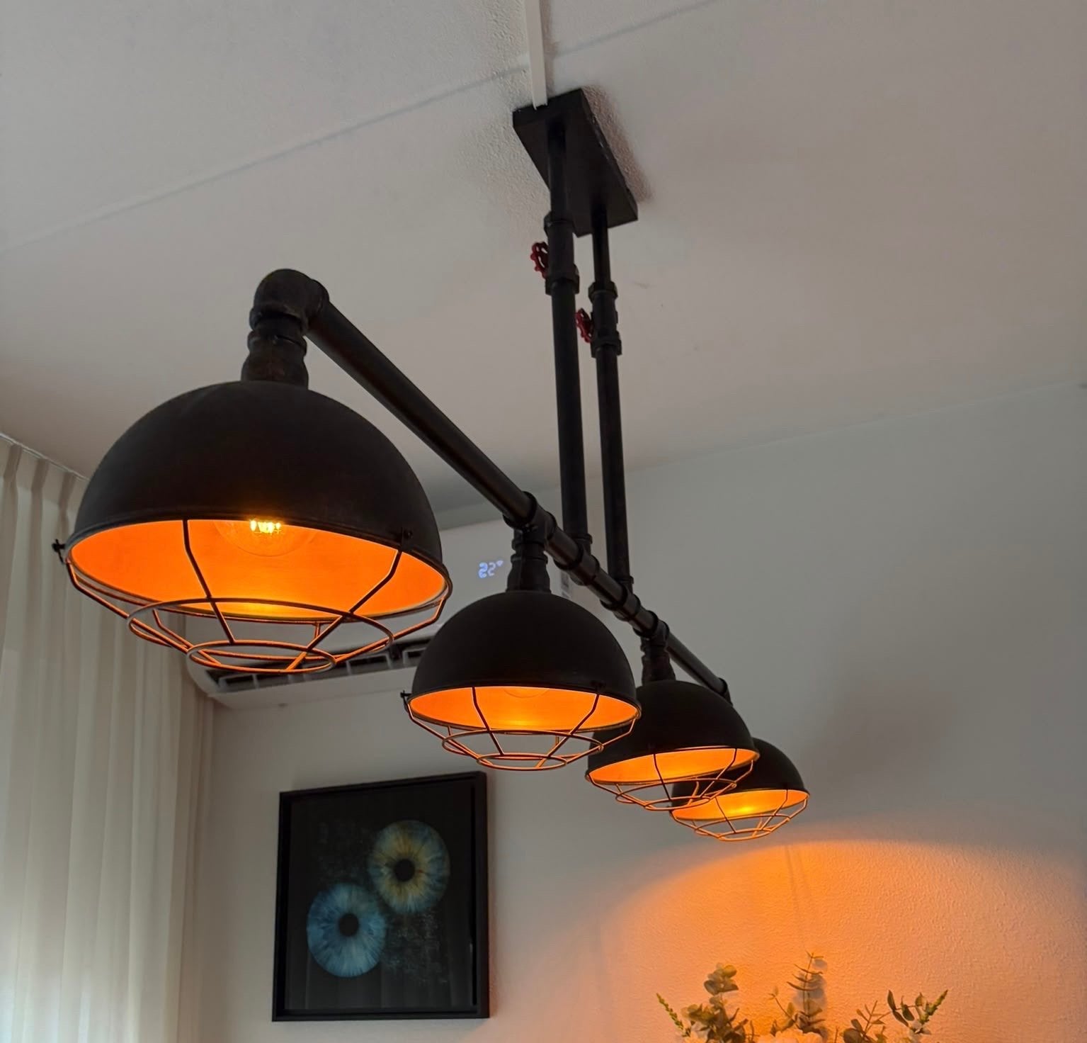 Mooie industriële lamp, Ophalen, Gebruikt, Metaal, E27 (groot)