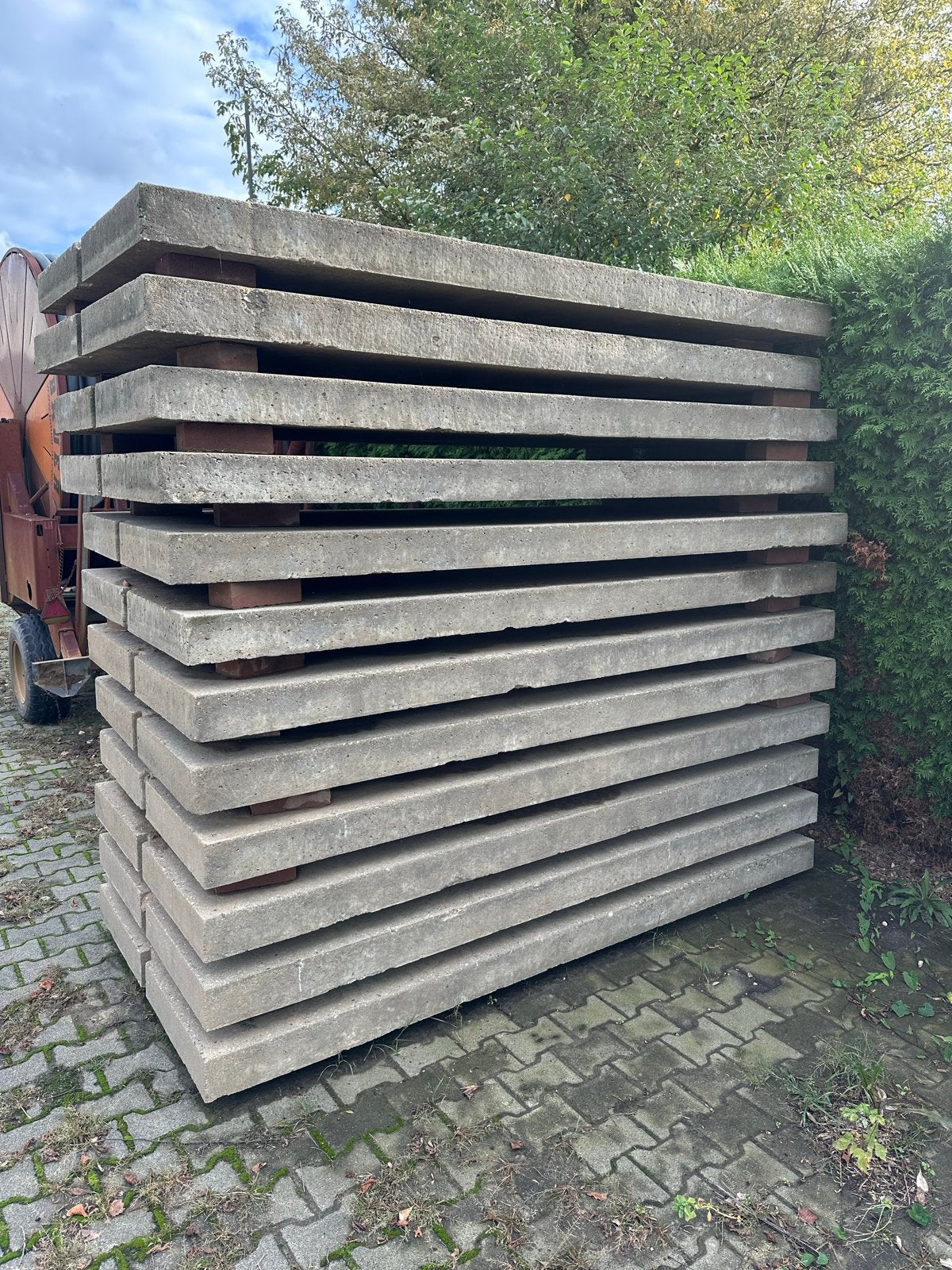 Betonplaten dubbel bewapend 250x120x12 cm, Ophalen, Gebruikt, Beton, Overige typen