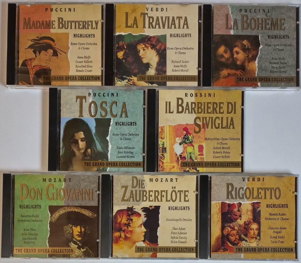 8 CDs Highlights van opera's Puccini, Verdi, Rossini, Mozart, Cd's en Dvd's, Cd's | Klassiek, Boxset, Opera of Operette, Ophalen of Verzenden