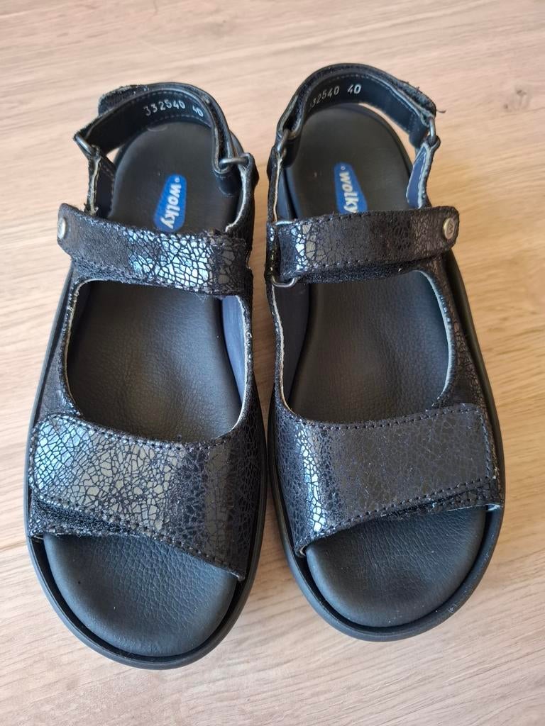 Wolky sandalen Maat 40, Verzenden, Zo goed als nieuw, Zwart, Sandalen of Muiltjes
