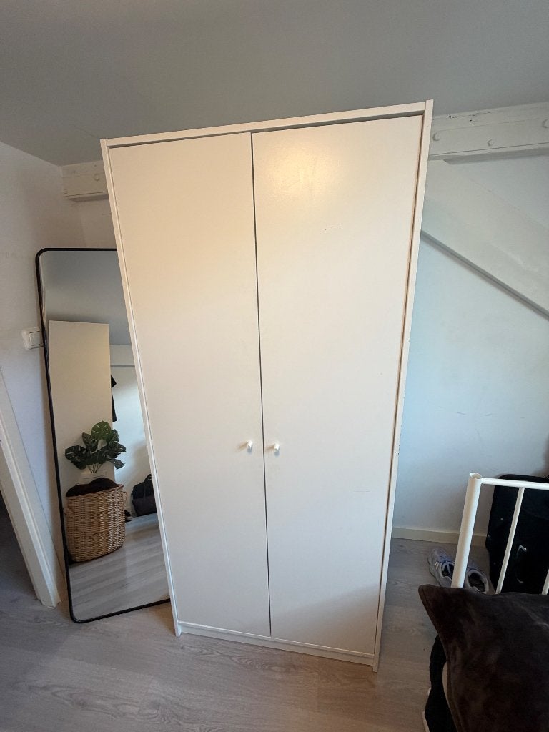 White wardrobe, 2 doors — IKEA sty, Huis en Inrichting, Kasten | Kledingkasten, Ophalen, Met deur(en), Gebruikt, 50 tot 100 cm