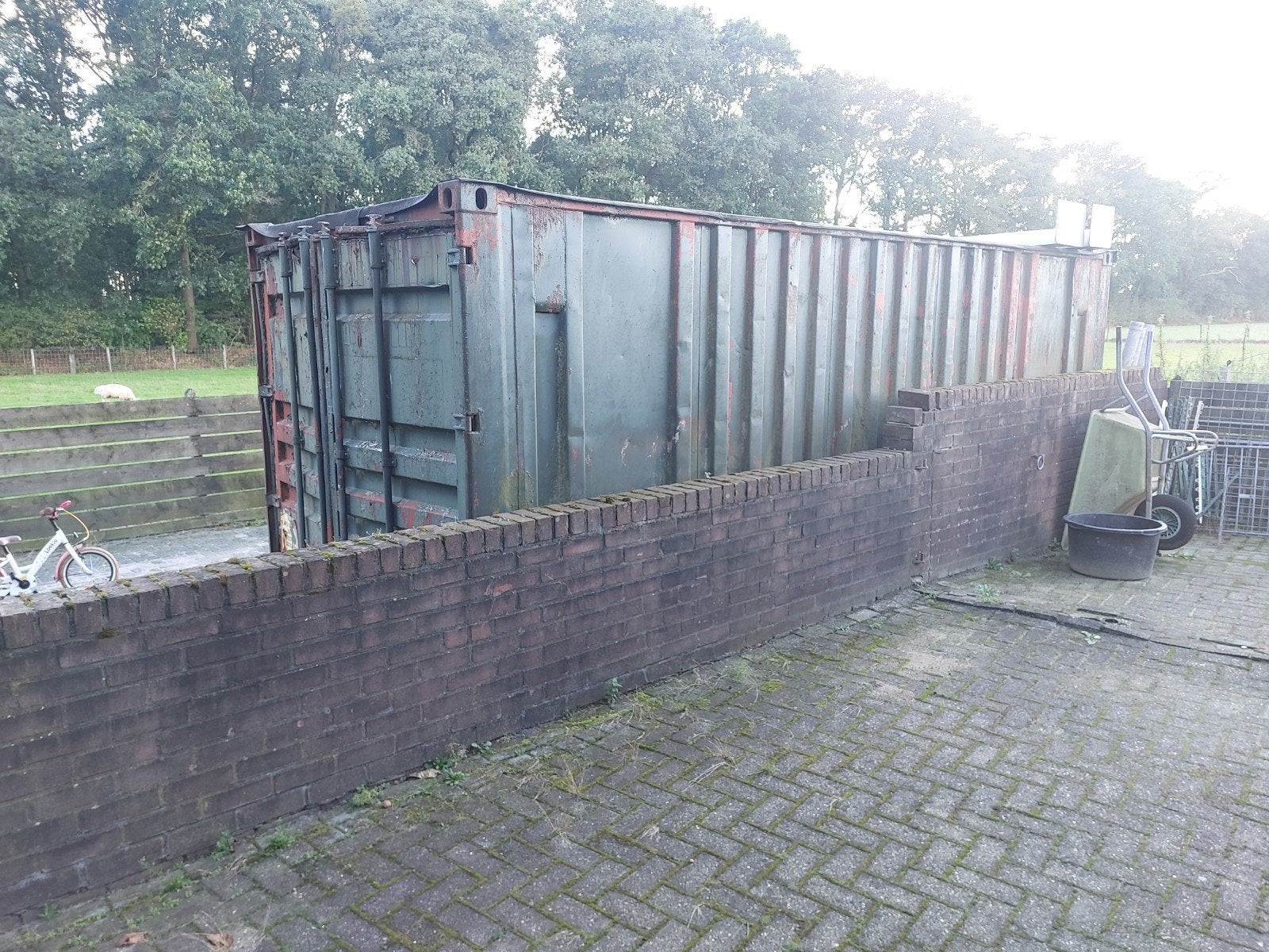 Opslagcontainer 20ft, Ophalen