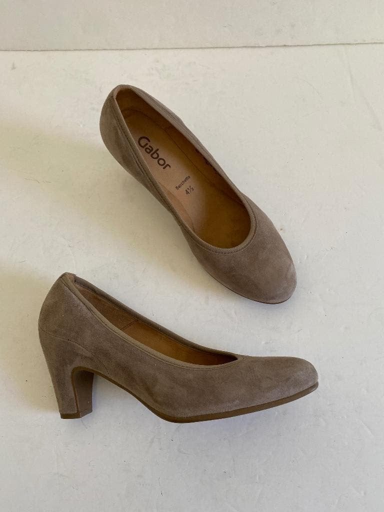 K180 Gabor maat 37,5 leren pumps schoenen hak leer beige, Beige, Gabor, Ophalen of Verzenden, Zo goed als nieuw