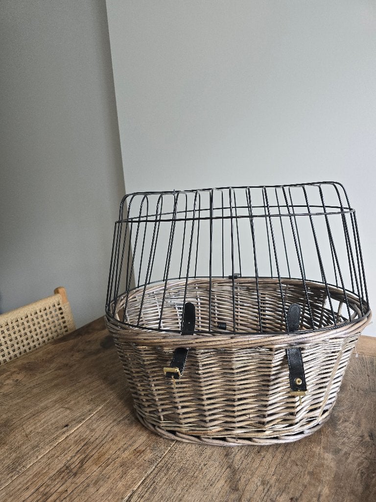 Ideale rieten Trixie fietsmand huisdierenmand hond voorop, Ophalen of Verzenden