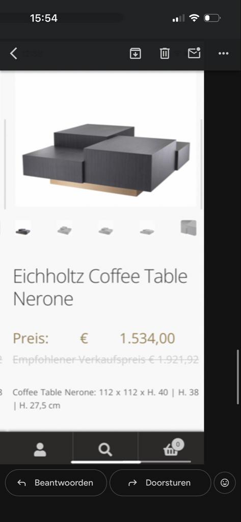 Eichholtz Salontafel Nerone - Modern Design, Huis en Inrichting, Ophalen, Gebruikt, 100 tot 150 cm, Overige vormen