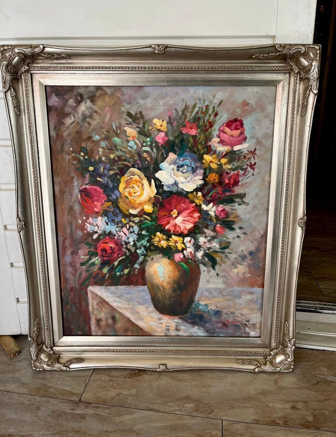 Prachtige olieverf bloemen stilleven schilderij, Antiek en Kunst, Kunst | Schilderijen | Klassiek, Ophalen