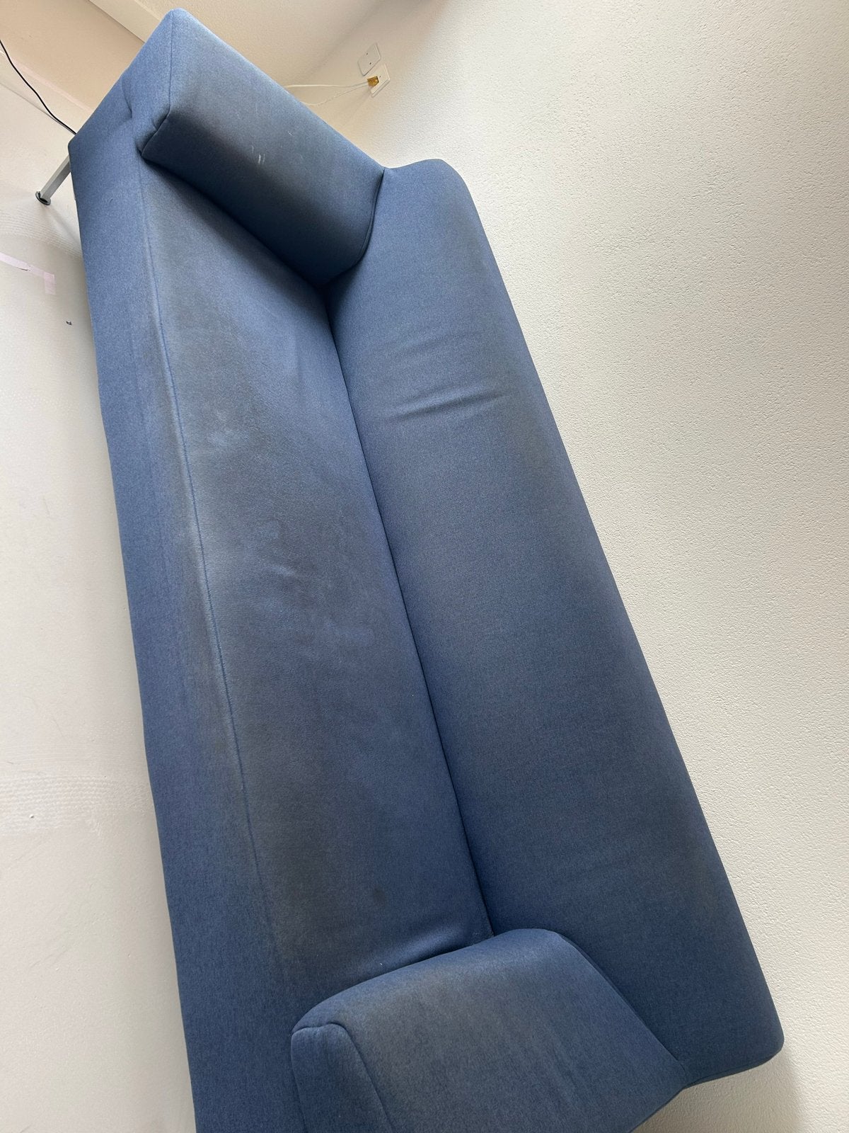 Driezitsbank (Westwing) - blauw, 220cm breed, Ophalen, Gebruikt, Driepersoons, 75 tot 100 cm