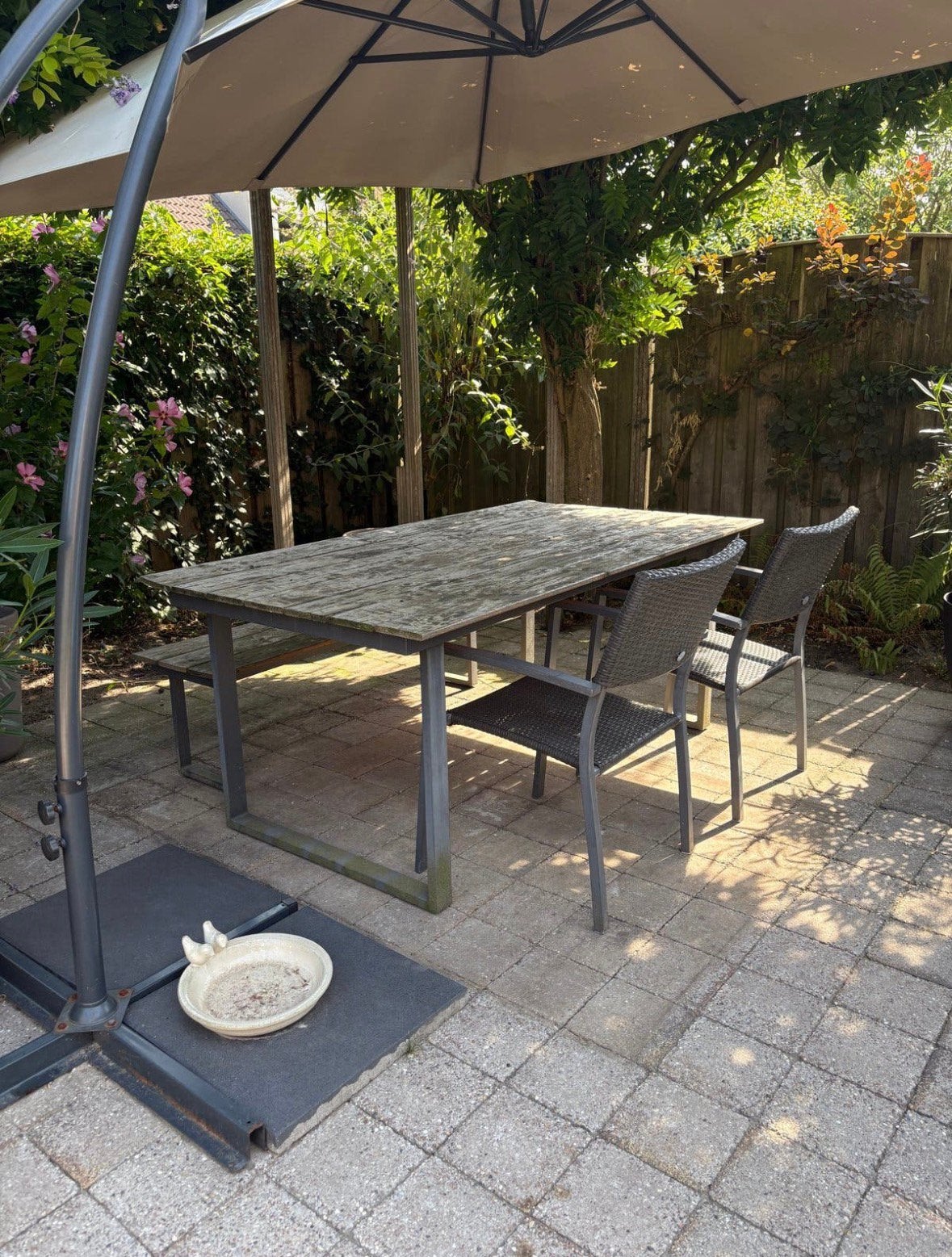 Koopje! Aluminium/Douglas tuinset, Ophalen, Zo goed als nieuw, Aluminium
