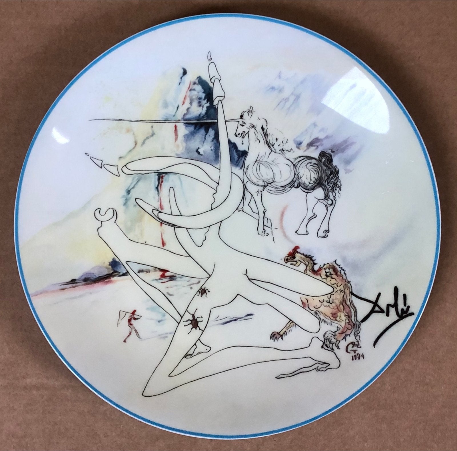 Limoges porseleinen bord Dalí - La Conquête du Cosmos, Ophalen of Verzenden