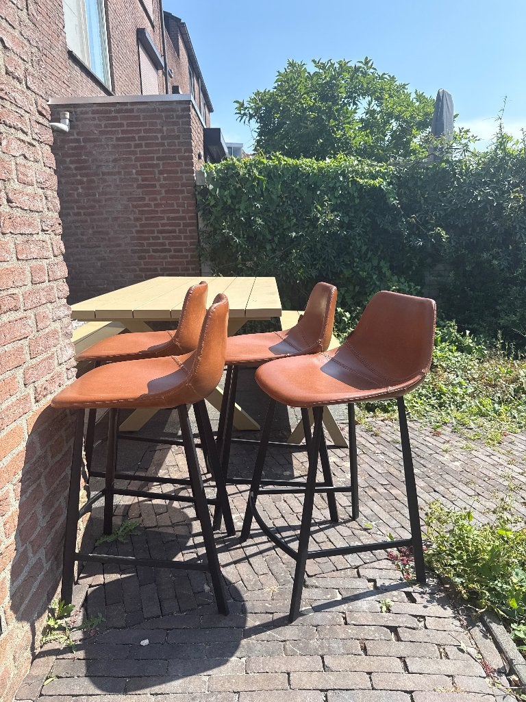Dutch Bone Franky stoelen, Ophalen, Kunststof, Bruin, Industrieel en modern