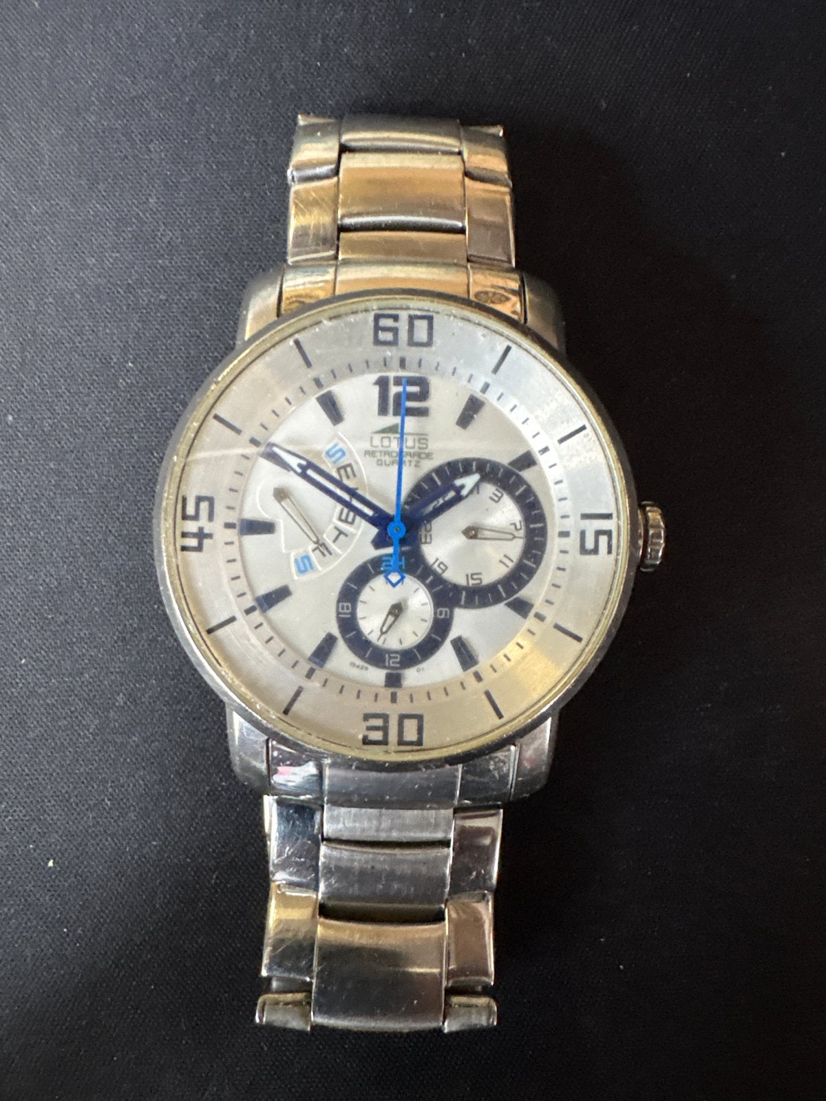 Mooi degelijk Lotus horloge - batterij leeg, Gebruikt, Staal, Polshorloge, Ophalen