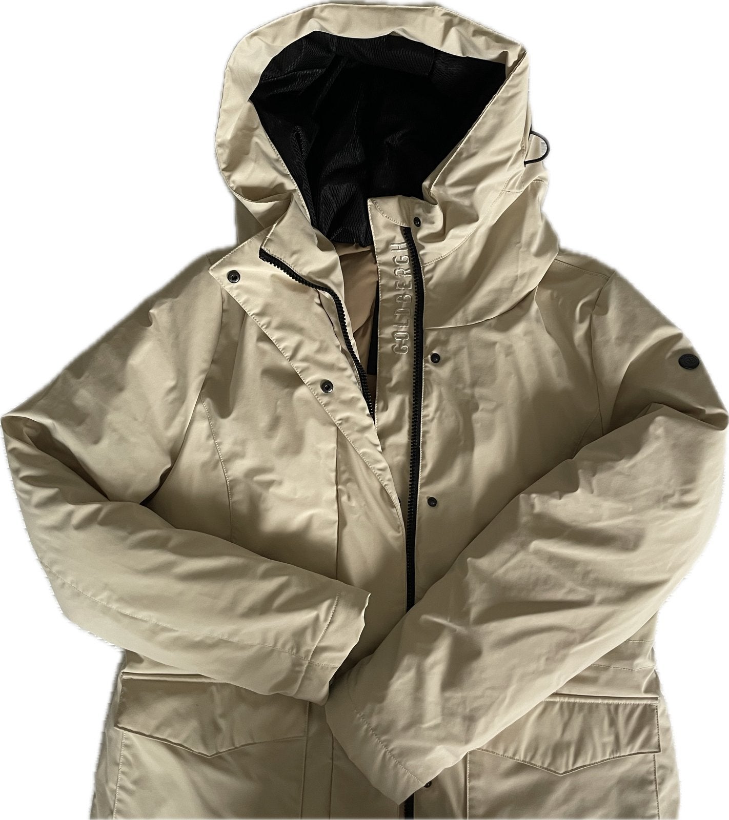 Goldbergh Winterjas Dames - Zo goed als nieuw, Ophalen of Verzenden, Zo goed als nieuw, Maat 42/44 (L), Beige