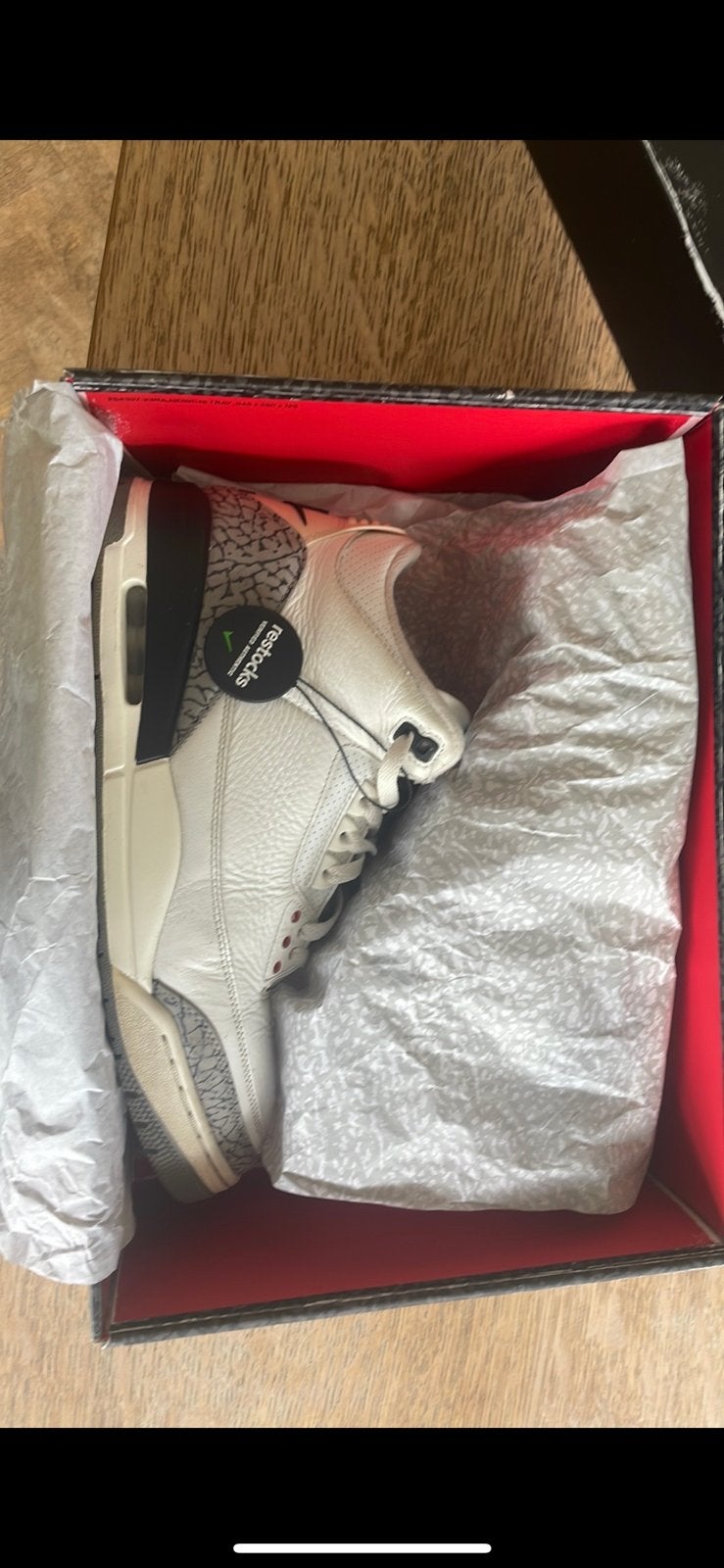 Nike air jordan 3 White Cement Reimagined – Maat 46, Ophalen of Verzenden, Zo goed als nieuw, Wit