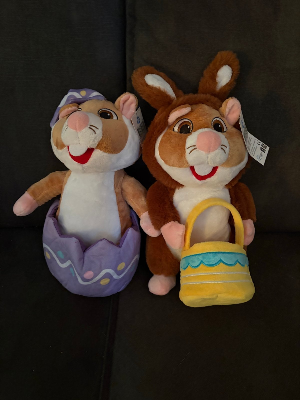 2 Hamster knuffels in paasei en paasmandje, Ophalen, Overige merken, Overige karakters, Hamster