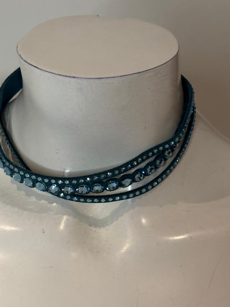 Swarovski dubbele armband met steentjes kan ook als ketting, Ophalen of Verzenden, Zo goed als nieuw, Sieraad of Horloge