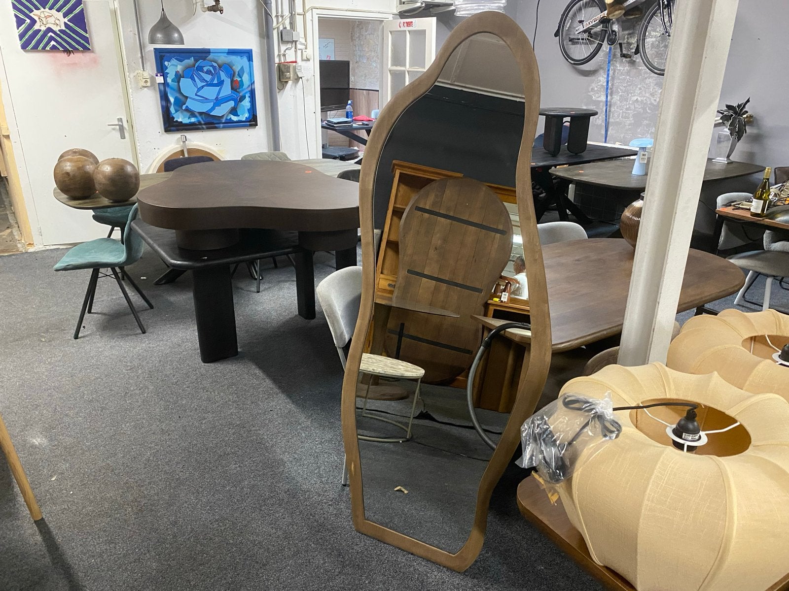 Spiegel Laban 180x60 B-keuze organische vorm, Huis en Inrichting, Woonaccessoires | Spiegels, Ophalen, Minder dan 50 cm, Nieuw