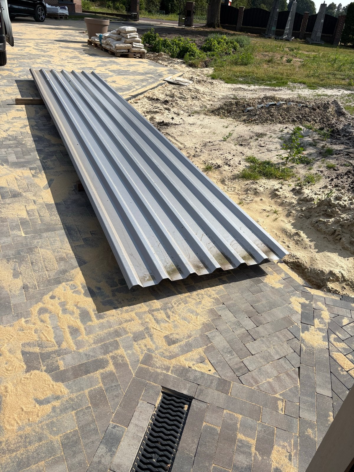 Geïsoleerde dakplaat - FALK - 547 cm lang, Doe-het-zelf en Verbouw, Dakpannen en Dakbedekking, Gebruikt, 5 tot 10 m², Metaal, Grijs