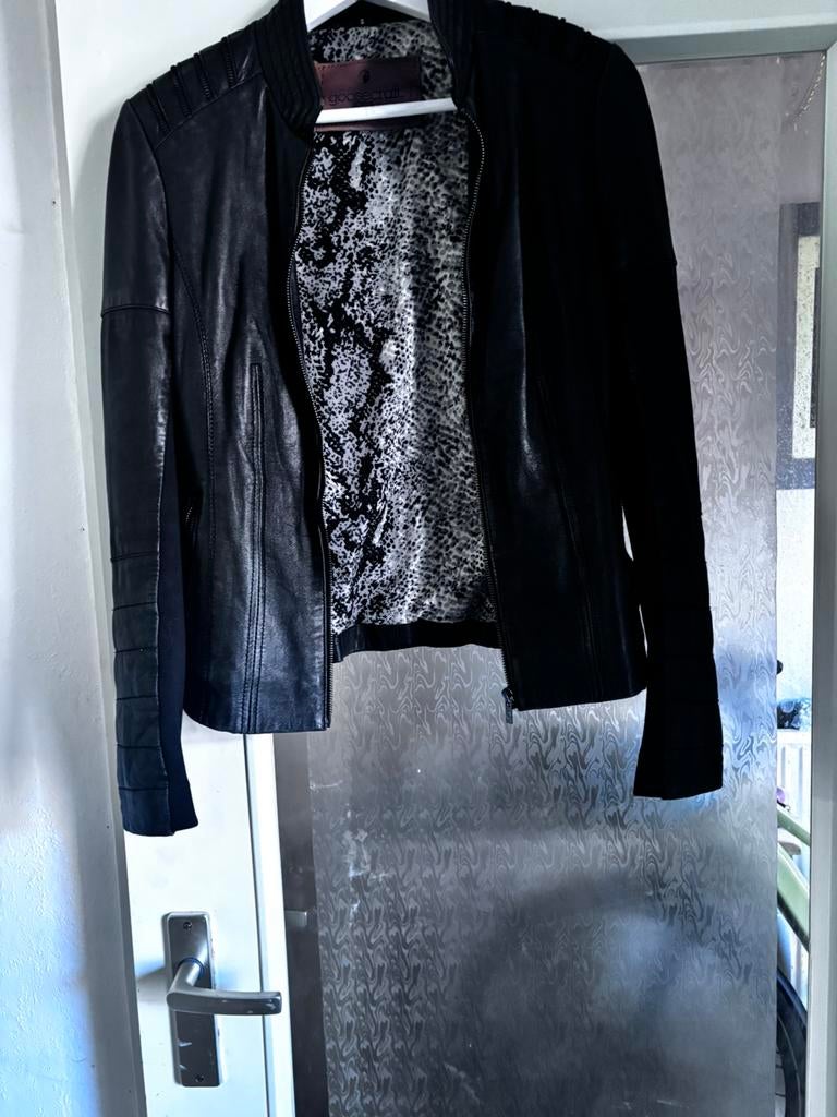 Leren jasje van Goosecraft, Ophalen of Verzenden, Zo goed als nieuw, Maat 34 (XS) of kleiner, Zwart